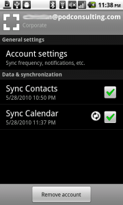 New Exchange Sync Configuration