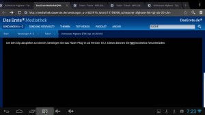 Flash error on daserste.de