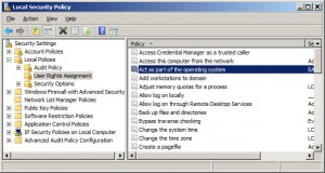 Allow the user to "Act as part of the operating system".