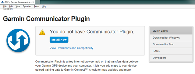 install garmin communicator plugin download
