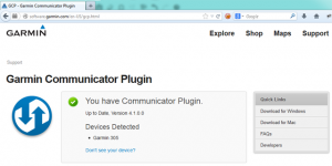 garmin communicator plugin not detected geoladders