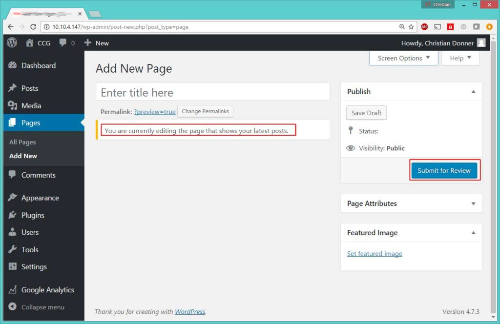 Wordpress displays no editor, no Publish button on the Post page